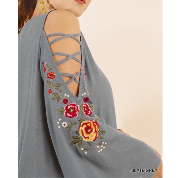 Umgee Plus Cutout Bell Sleeve Boho Tunic Dress - Picture 5 of 8